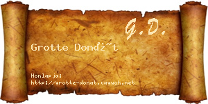 Grotte Donát névjegykártya